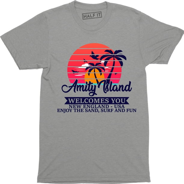Amity Island Mens Casual Classic Fit Short Summer Beach Shorts 
